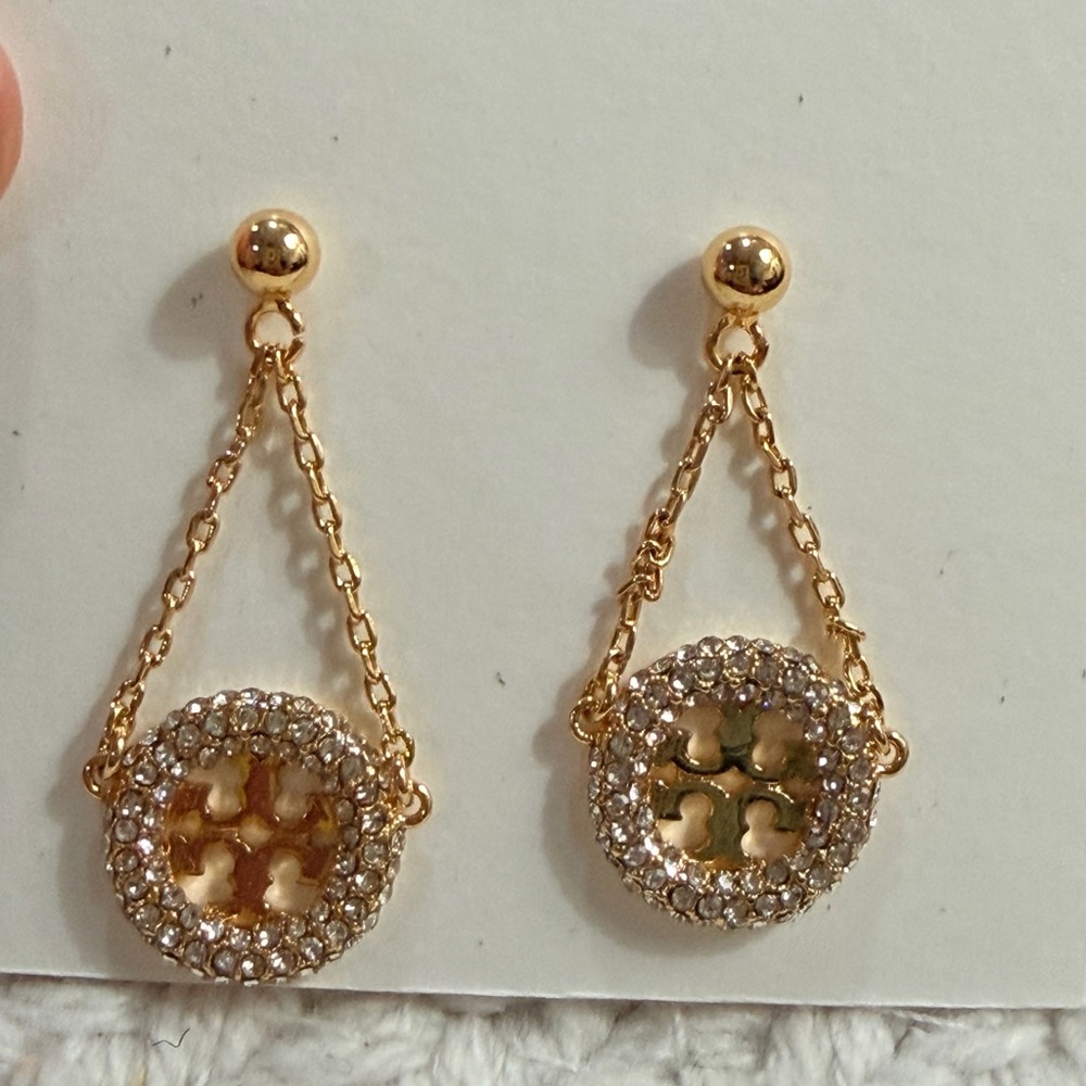 Tory Burch Miller Pavé Drop Earrings, - Picture 5 of 5